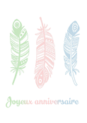 Plumes color&eacute;es pour un anniversaire &eacute;l&eacute;gant
